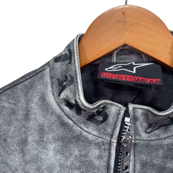 RARE Alpine Stars Motorcycle w/Leather Women's Moto Wash Safety Gray Jacket M - Picture 8 of 9